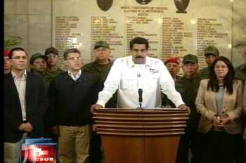 Anuncio del fallecimiento del Presidente de Venezuela, Hugo Chávez, por el vicepresidente ejecutivo, Nicolás Maduro Anuncio del fallecimiento del Presidente de Venezuela, Hugo Chávez, por el vicepresidente ejecutivo, Nicolás Maduro